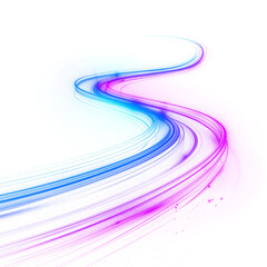 Highway with glowing car trails and dynamic streaks of light.