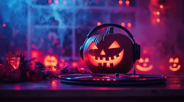 halloween pumpkin DJ