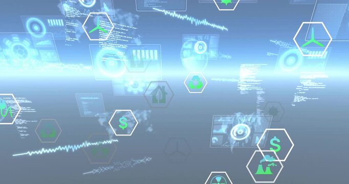 Glowing plane spawning icons materializing and floating forward, code emerging and visualizing data