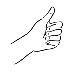 手でいいねのサインをする手のイラスト