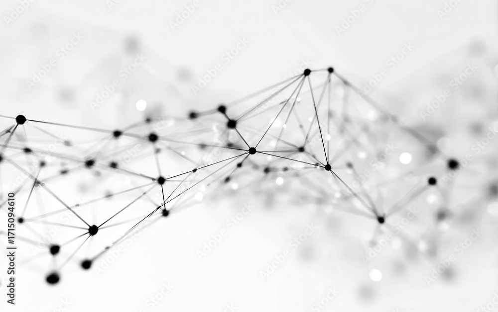 Poster abstract network of connected lines and nodes representing data connections