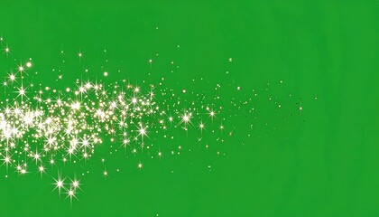 Bright, glittering stars trail across a vibrant green background, evoking a sense of magic, celebration, and whimsy. Ideal for festive designs