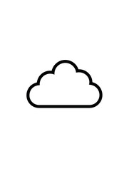Fototapeta premium Illustration of a simple cloud shape with a black outline on a plain white background design element