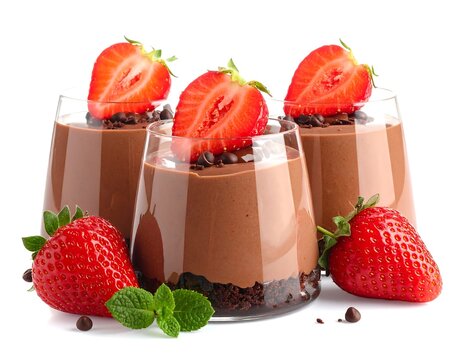 Chocolate Strawberry Dessert Parfaits: A Sweet Treat Display - Powered by Adobe