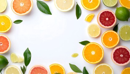 Colorful citrus fruit slices arranged in a frame (1)