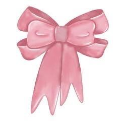 pink bow isolated on white
