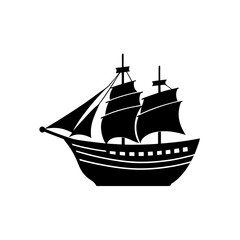 Silhouette of a sailing ship