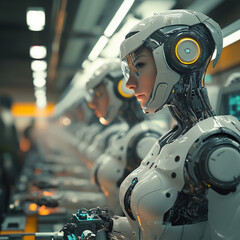 Fototapeta premium robot cyborg soldier