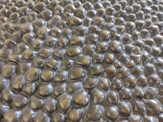 close up of metal stones 