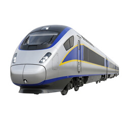 Fototapeta premium Silver and Blue High- Speed Passenger Train high-speed train
