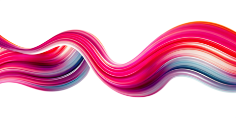 Swirling abstract paint strokes in pink and blue isolated on a transparent background
