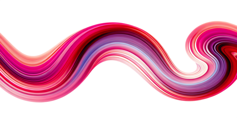 Swirling abstract paint strokes in pink and purple isolated on a transparent background