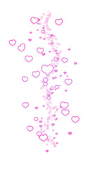 Pink glowing heart particles swirling on transparent background
