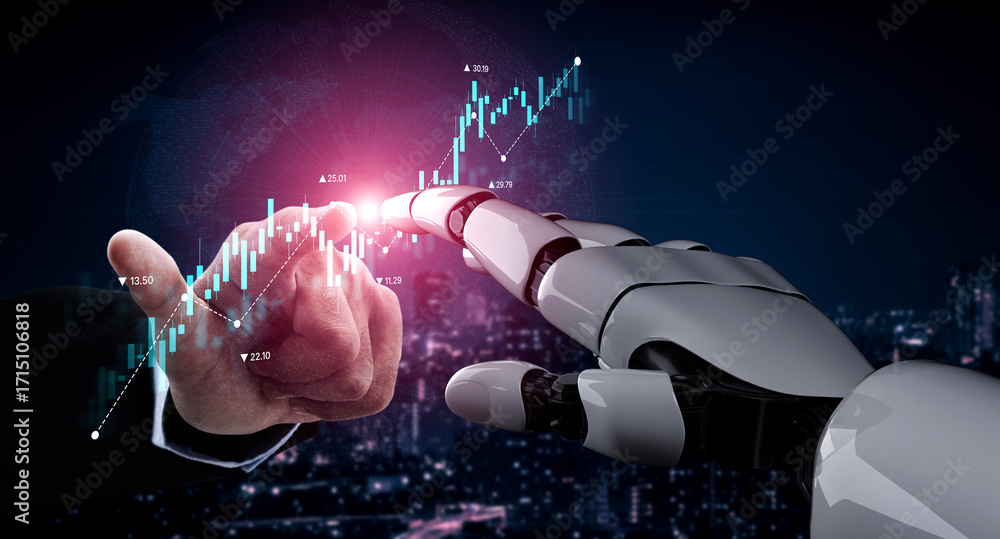 Poster ai tools analyze stock market data through dynamic chart visualization to forecast price trends and 