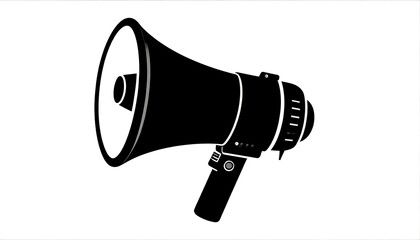 A simple, bold illustration of a megaphone, showcasing its design and form.