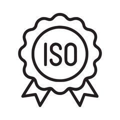 Vector art of iso icon a simple line drawing of an iso certification badge, representing quality, standard, and compliance in a minimalist design