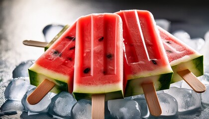 Refreshing Watermelon Popsicles On Ice