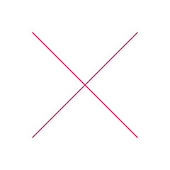 Cross mark icon. Pink cross symbol.