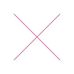 Cross mark icon. Pink cross symbol.