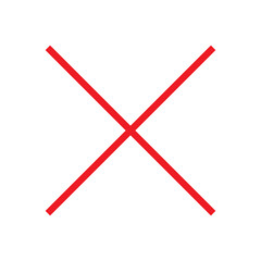 Red cross symbol. Red cross mark icon.