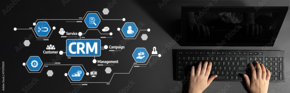 Poster this image portrays a hands-on approach to digital marketing strategy with a focus on crm, showcasin