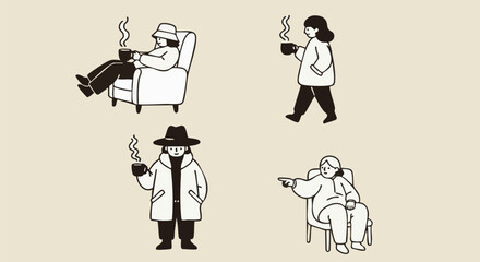 businessman and businesswoman with Coffee