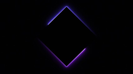 Animation of glowing neon rectangles squares abstract background. abstract glowing violet and blue flickering neon rectangle border frame. 4k animated on black background - Powered by Adobe