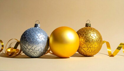 Golden and Silver Christmas Ornament Festive Decor