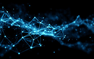 Abstract Network Connections Representing Digital Data Flow
