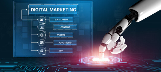AI powers digital marketing through categorized tools for SEO, social media, content, and ads,...