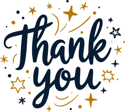 Colorful vector illustration of elegant and celebratory style thank you design