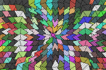 Colorful Abstract Geometric Pattern with Intricate Shapes and Vibrant Design