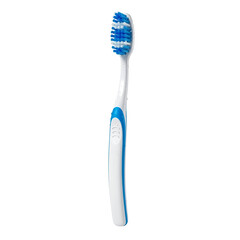 White and Blue Toothbrush with Ergonomic Handle dental