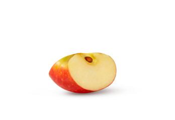 Apple wedge with clipping path. Red apple cut in a slice isolated 