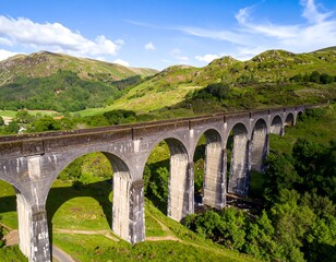 Scenic railway viaduct spans a valley