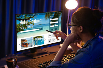 Online hotel accommodation booking website provide brisk reservation system . Travel technology...