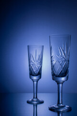 empty glass on a black background