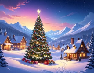 Fototapeta premium Hintergrund Weihnachtslandschaft