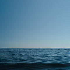 Obraz premium Minimal Blue Sky and Waves Horizon 