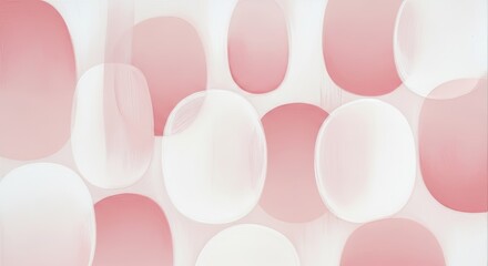 Abstract background with soft pink and white bokeh circles creating a dreamy and ethereal effect.