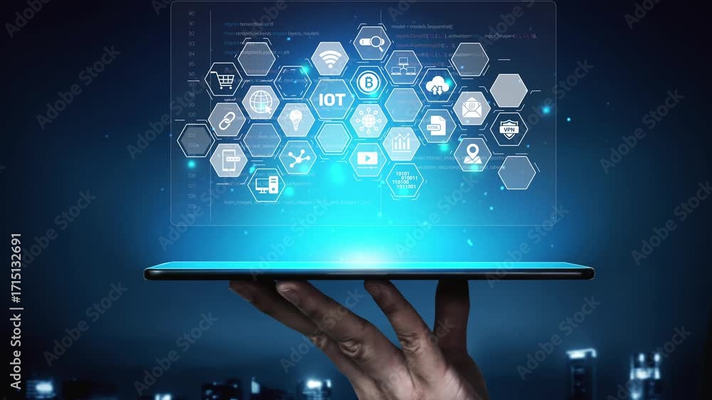 Poster ai and iot form an intelligent digital infrastructure linking data, connectivity, analytics, blockch