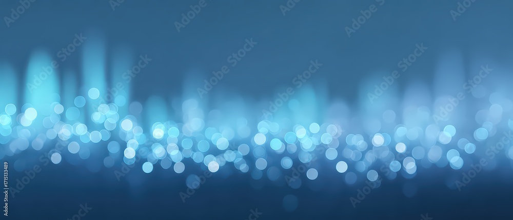 Aufkleber soft focus blue background with shimmering bokeh lights for design and creative projects