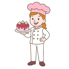 illustration of a female chef Cartoon character
