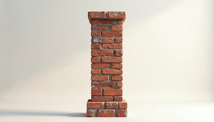 Rustic red brick chimney with stone mortar construction. Classic masonry structure, functional design for home heating, warmth, comfort. Quality hard-wearing material for building, exterior use.