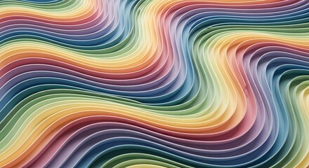 Abstract Rainbow Swirls of Color Flowing Seamlessly.