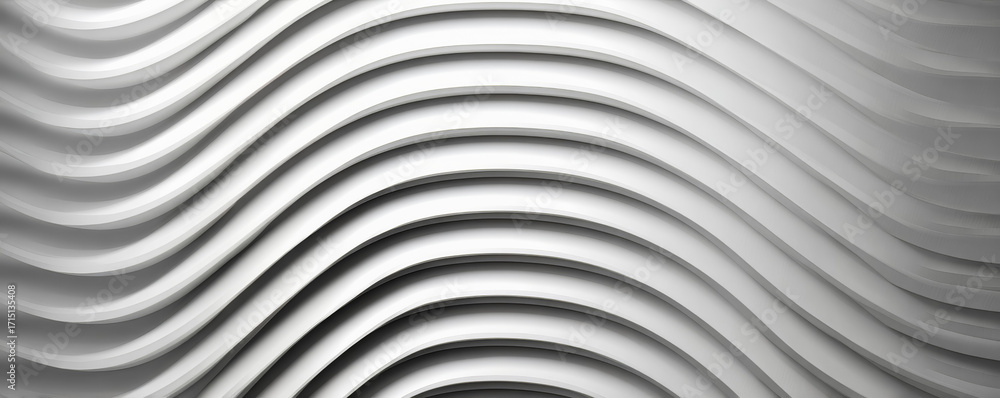 Poster the image is a white and gray wave with a lot of detail. the wave is very long and has many differen