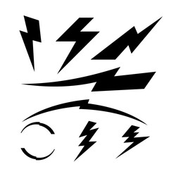 Thunderbolt flash Icon Set Vector template Design on White Background.