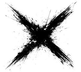 Abstract Black and White Cross Artwork with Grunge Dust Texture – Distressed Vector Design for Vintage, Retro, and Minimalist Backgrounds