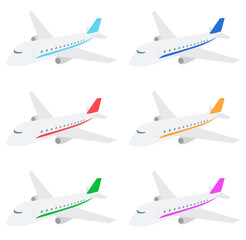ジャンボジェット機 ラインカラー6色のバリエーションセット