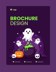 halloween theme illustration background brochure design template
